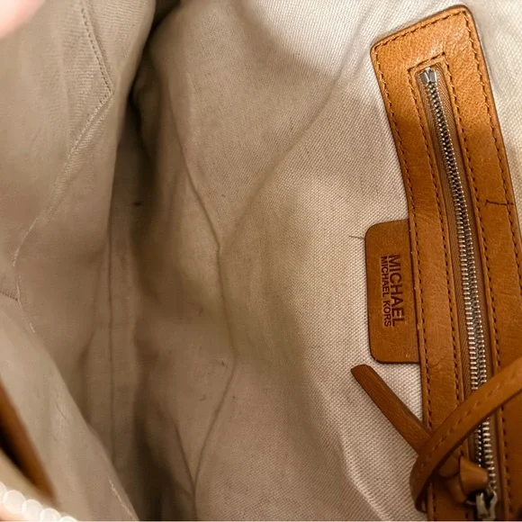 Michael Kors Tan Studded Hobo Bag - Picture 9 of 14